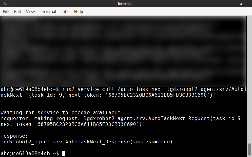 Screenshot of completing the progress