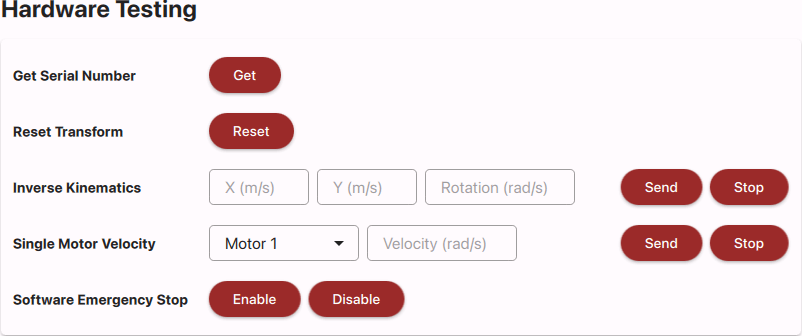 Screenshot of the Hardware Testing