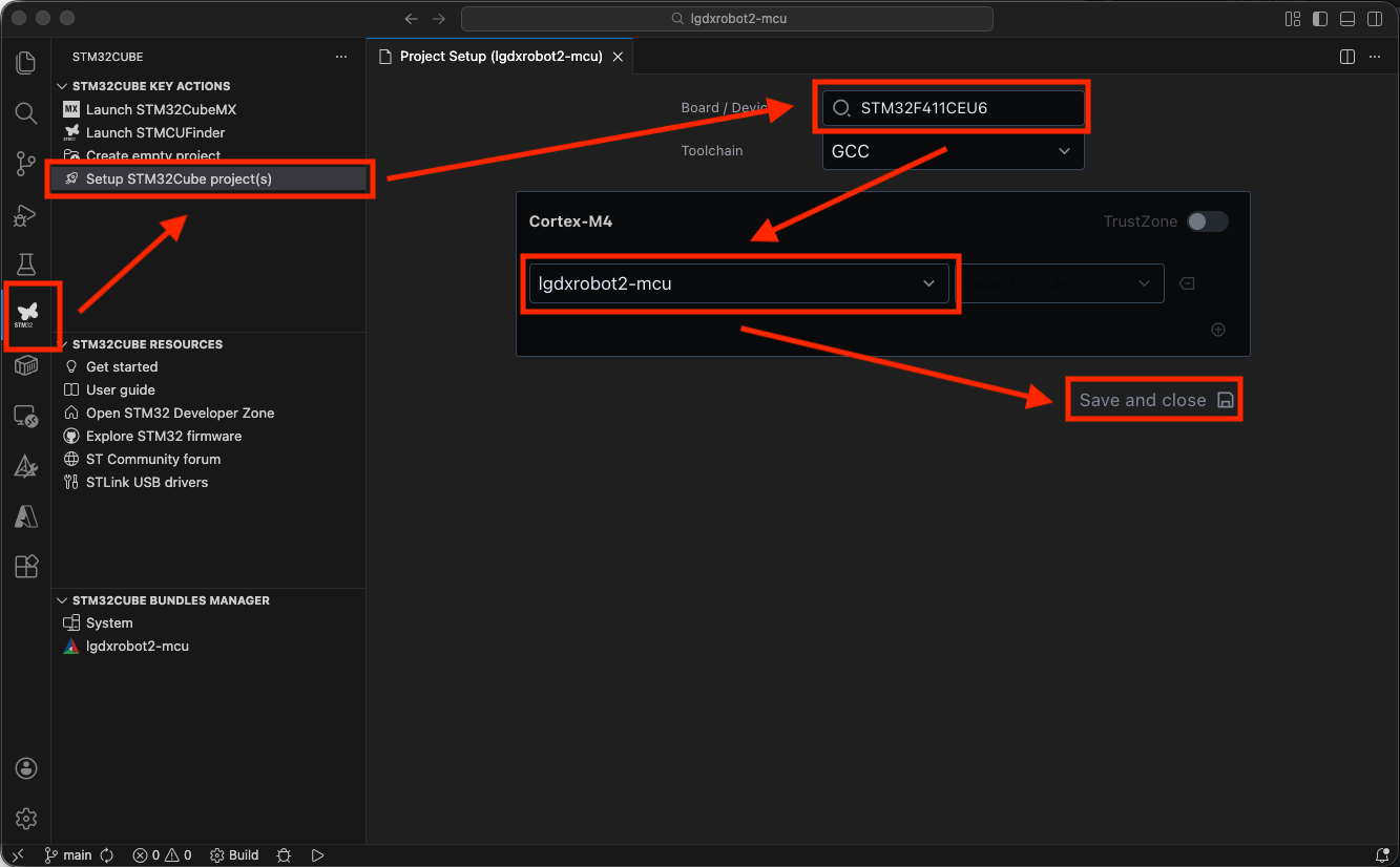 Setup STM32CubeIDE project(s)